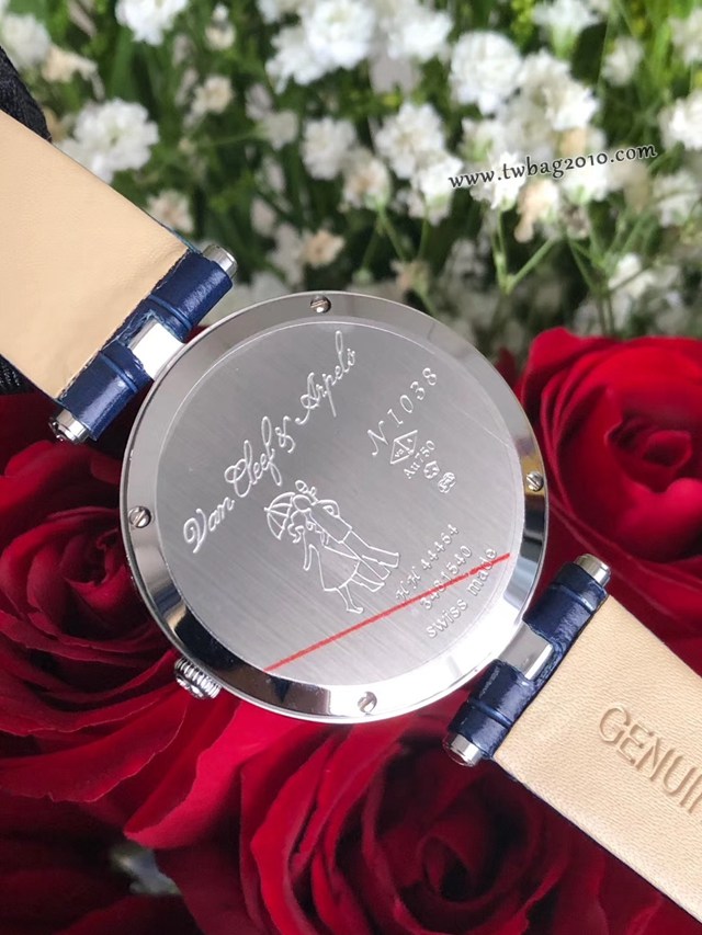 梵克雅寶情人橋牛皮錶帶女士腕表  gjs1858